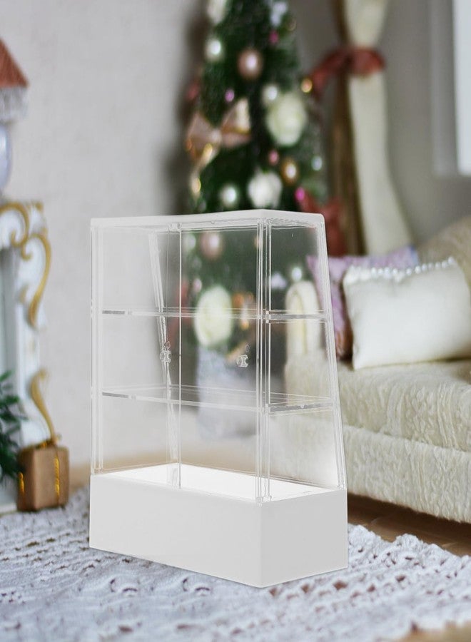 MUCKLILY Dollhouse Bakery Cabinet Model Miniature Cake Display Stand for Dollhouse Decoration Sliding Door Mini Cupboard Ornament for Kitchen Bakery Settings - Image 3